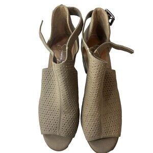 Women’s Jessica Simpson Jp Bassi Buckle Peep Toe Sandal Heel Ran Sz: 6.5 M 36.5